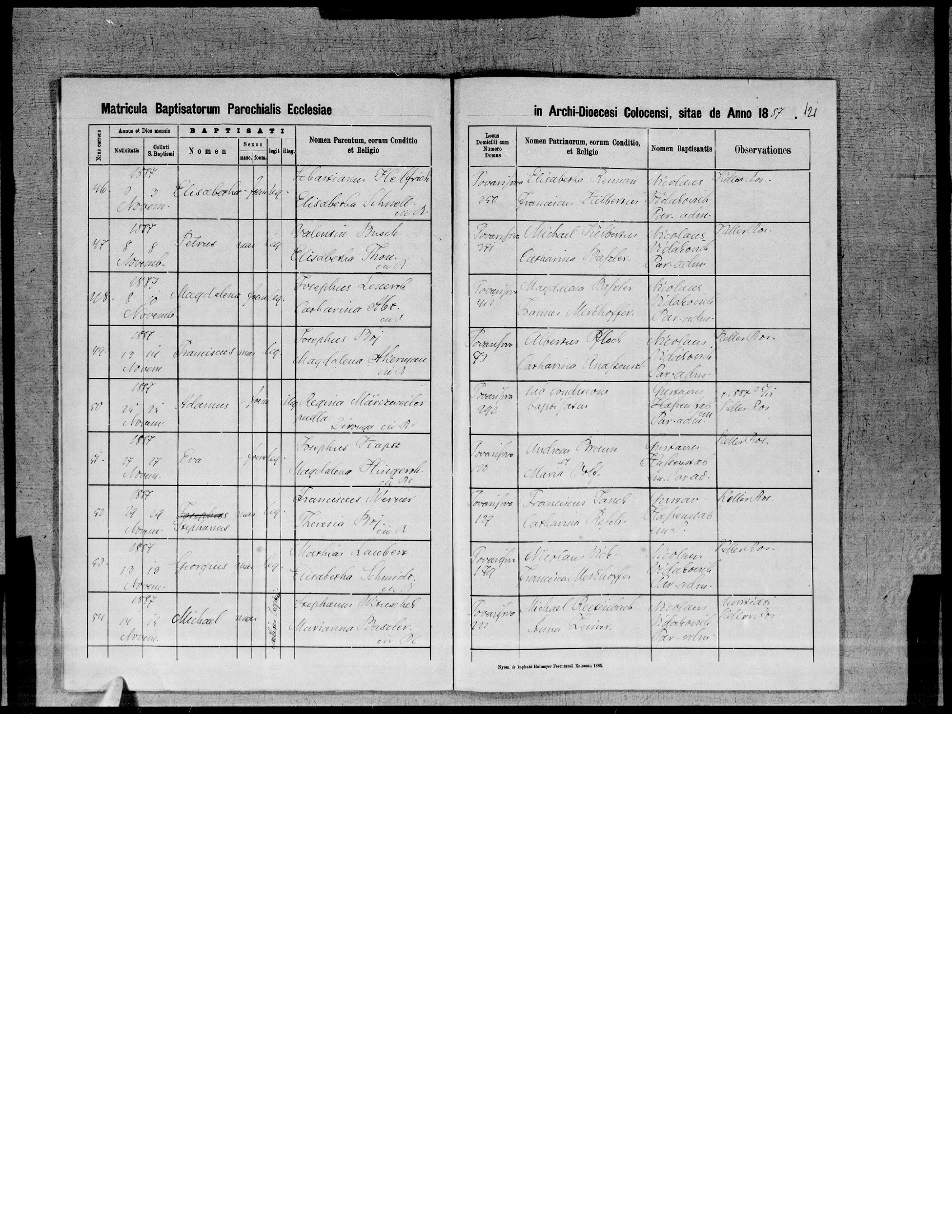 Eva Kapsz Baptismal Record